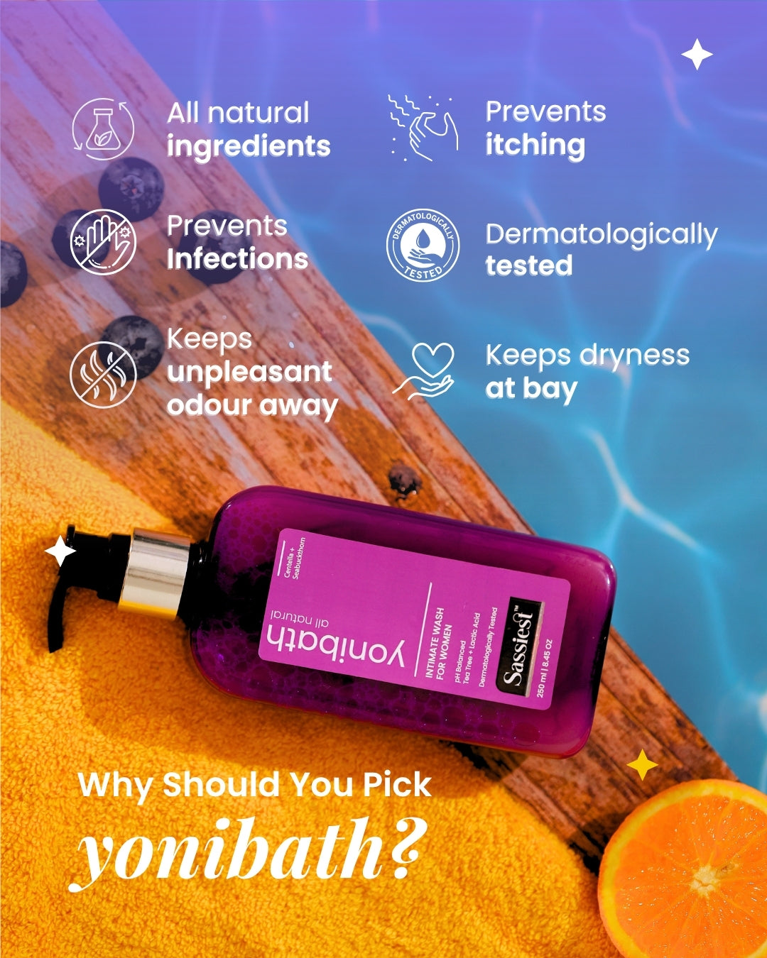 Sassiest Yonibath Intimate Wash For Her 250ML