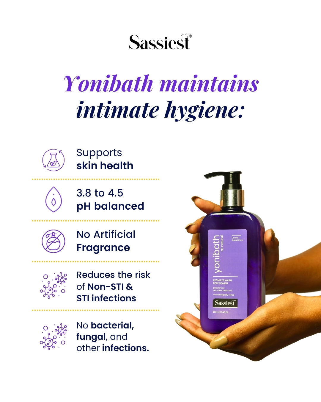 Sassiest Yonibath Intimate Wash For Her 250ML