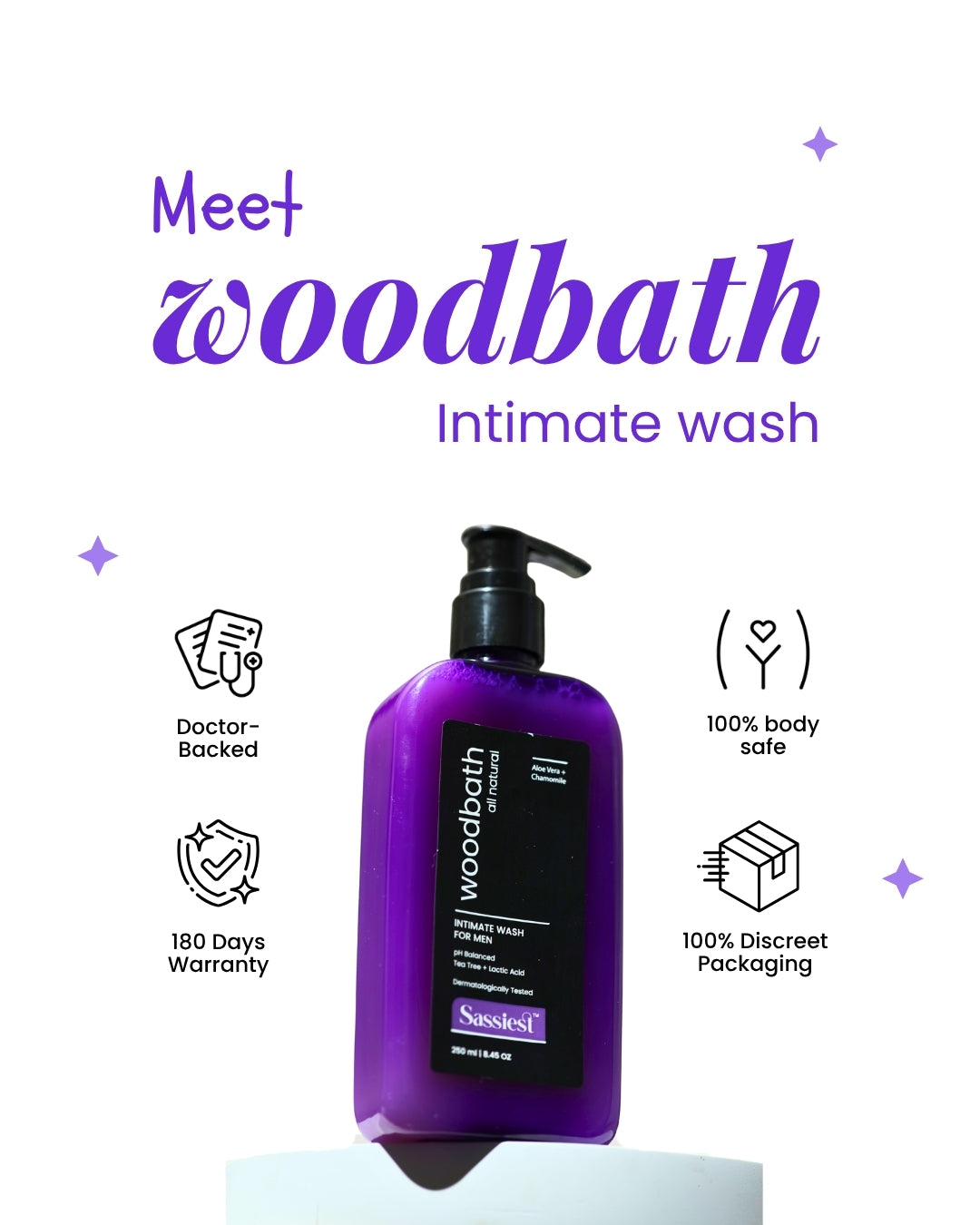 Sassiest Woodbath Intimate Wash For Him 250ML